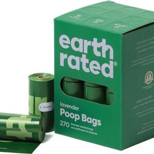 Earth Rated Dog Poop Bags, Leak-Proof and Extra-Thick Pet Waste Bags for Big and Small Dogs, Refill Rolls, Lavender Scented, (270 Count)